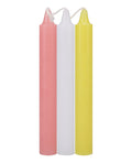 Doc Johnson Japanese Drip Candles - Pack of 3 Pink/White/Yellow - Image 2