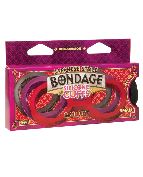 Doc Johnson Japanese Bondage Silicone Cuffs Small - Black