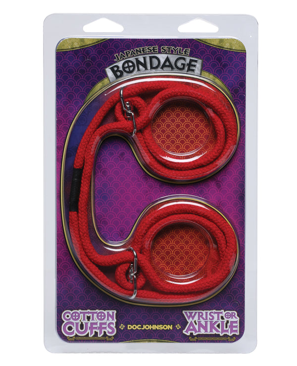 Doc Johnson Japanese Style Bondage Wrist or Ankle Cotton Rope - Red