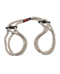 Merci Merci Hogtie - Bind & Tie Wrist or Ankle Cuffs - 6 mm Hemp - Black - Image 2