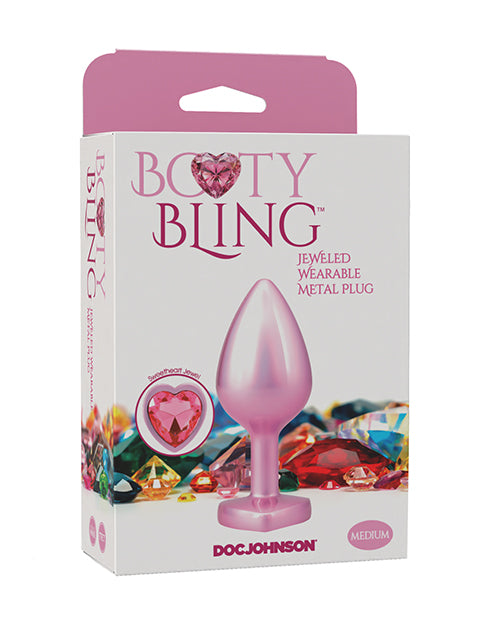 Booty Bling Booty Bling Jeweled Metal Plug - Medium Pink