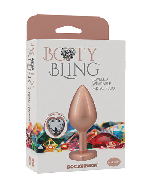 Booty Bling Booty Bling Jeweled Metal Plug - Medium Gold