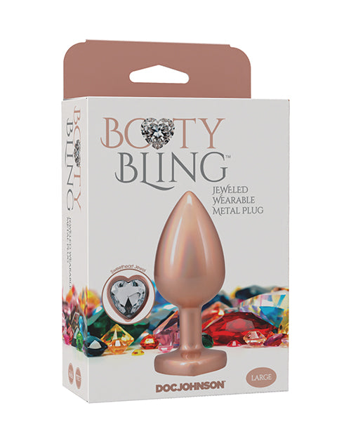 Booty Bling Booty Bling Jeweled Metal Plug - Large Gold