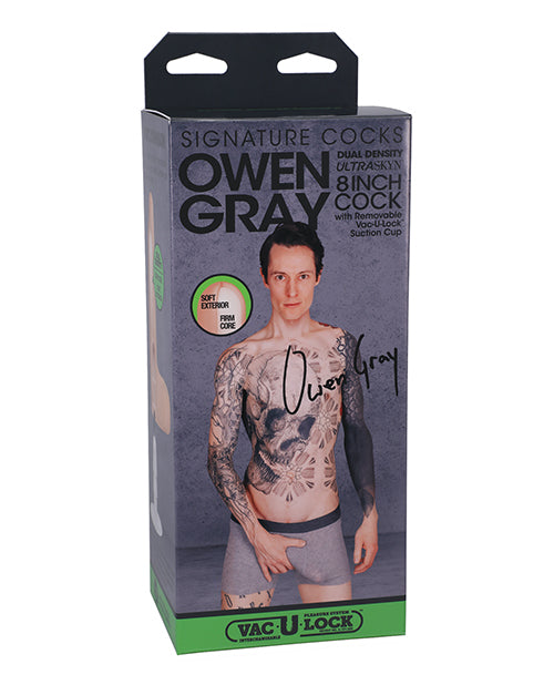 Signature Cocks Signature Cocks ULTRASKYN 8" Cock w/Removable Vac-U-Lock Suction Cup - Owen Grey