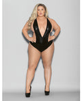 Euphoria Euphoria Wet Look Deep V Teddy Black O/Q - Image 2