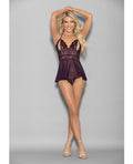 Euphoria Euphoria Open Cup Halter Babydoll w/Open Crotch G-String Plum O/S - Image 2