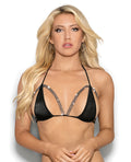 Escante Rhinestone Semi Open Tri Bra Black O/S