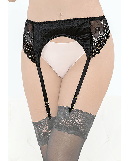 Escante Satin & Lace Garterbelt Black MD