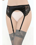 Escante Satin & Lace Garterbelt Black MD