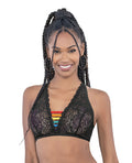 Escante Pride Lace Rainbow Strappy Top Black O/S