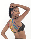 Escante Pride Lace Rainbow Strappy Top Black O/S - Image 2