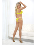 Escante Neon Lace Underwire Bra w/Double Tulle Garter Skirt & Double Elastic Panty Neon Lime MD - Image 4
