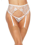 Escante Evelyn Lace Garter Belt - White MD