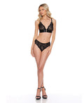 Not Regular Toys Lace Bra & Thong 2 pc Set - Black SM