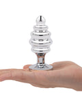 Gemsations Gemsations 3 pc 2.95" & 3.25" & 3.7" Ripple Bling Bling Metal Butt Plug Training Set - Silver - Image 4