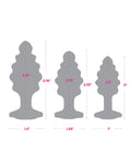 Gemsations Gemsations 3 pc 2.95" & 3.25" & 3.7" Ripple Bling Bling Metal Butt Plug Training Set - Silver - Image 5