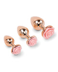 Gemsations Gemsations 3 pc 2.75" & 3.15" & 3.7" Rose Metal Butt Plug Training Set - Rose Gold - Image 2