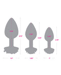 Gemsations Gemsations 3 pc 2.75" & 3.15" & 3.7" Rose Metal Butt Plug Training Set - Rose Gold - Image 5