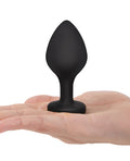 Gemsations Gemsations 3 pc 2.75" & 3.15" & 3.7" Silicone Bling Bling Heart Butt Plug Training Set - Black - Image 4