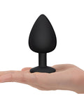 Gemsations Gemsations 3 pc 2.75" & 3.15" & 3.7" Silicone Bling Bling Butt Plug Training Set - Black - Image 4