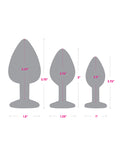 Gemsations Gemsations 3 pc 2.75" & 3.15" & 3.7" Silicone Bling Bling Butt Plug Training Set - Black - Image 5