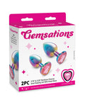 Gemsations Gemsations 2 pc 2.75" & 3.25" Chrome Anal Training Set - Rainbow