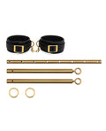 Lux Fetish Lux Fetish Solid Gold Expandable Spreader Bar Set w/Detachable Leatherette Cuffs - Image 4