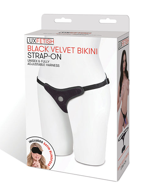 Lux Fetish Lux Fetish Velvet Bikini Strap On - Black