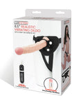 Lux Lux Fetish 8.5" Realistic Vibrating Dildo w/Strap On Harness Set