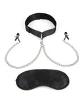 Lux Lux fetish Collar & Nipple Clamps w/Adjustable Pressure Clamps - Image 2
