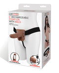 Lux Lux Fetish 6" Rechargeable Strap On w/Balls - Brown