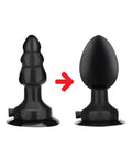 Lux Lux Fetish 4" Inflatable Vibrating Butt Plug w/Suction Base - Black - Image 4