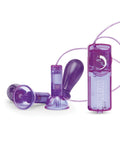 Lux Fetish Lux Fetish Vibrating Nipple Suckers w/Wired Remote Control - Purple - Image 2