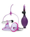 Lux Fetish Lux Fetish Vibrating Nipple Suckers w/Quick Release - Pink/Purple - Image 2