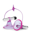 Lux Fetish Lux Fetish Vibrating Nipple Suckers w/Quick Release - Pink/Purple - Image 3