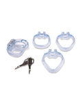 Lockmaster Lockmaster 3.5" Side Lock See Thru Chastity Cage - Clear - Image 3