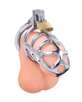 Lockmaster Lockmaster 3.75" Stainless Steel Prisoner Cock Cage - Silver - Image 2