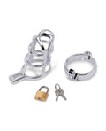 Lockmaster Lockmaster 3.75" Stainless Steel Prisoner Cock Cage - Silver - Image 3