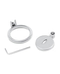 Lockmaster Lockmaster Stainless Steel Inverted Chastity Cage w/Cats Eye - Silver - Image 3