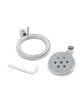 Lockmaster Lockmaster Stainless Steel Flat Inverted Chastity Cage - Silver - Image 3