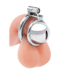Lockmaster Lockmaster Stainless Steel Inverted Micro Chastity Cage - Silver - Image 2