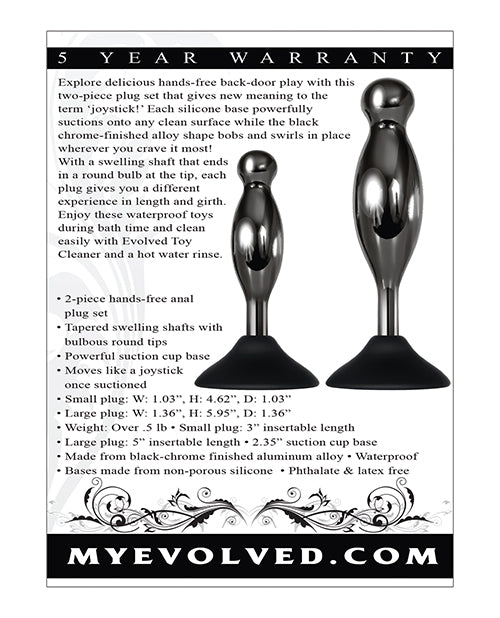 Evolved Evolved Joy Sticks 2 pc Plug Set - Black/Chrome