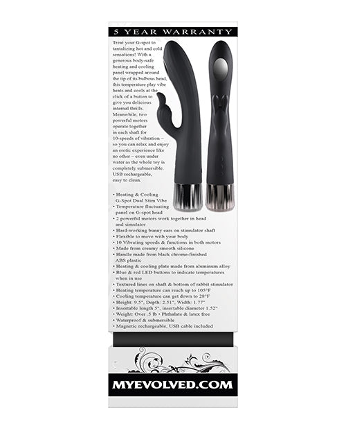 Evolved Evolved Heat Up & Chill G-Spot Rabbit - Black