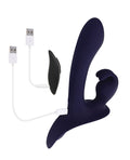 Evolved Evolved Giving Vibes Strap-On Bunny Eared Stimulator w/Remote Control - Purple - Image 5