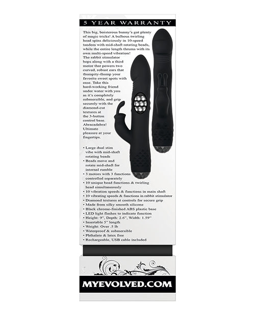 Evolved Evolved Bodacious Bunny Rotating Rabbit - Black