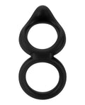 Forto Forto F-88 Double Ring Liquid Silicone Cock Ring - Black - Image 4
