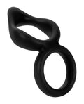 Forto Forto F-88 Double Ring Liquid Silicone Cock Ring - Black - Image 2