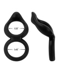 Forto Forto F-88 Double Ring Liquid Silicone Cock Ring - Black - Image 5