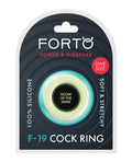 Forto Forto F-19 Two Tone Liquid Silicone Cock Ring - Black/Glow in the Dark