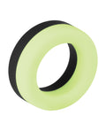 Forto Forto F-19 Two Tone Liquid Silicone Cock Ring - Black/Glow in the Dark - Image 4